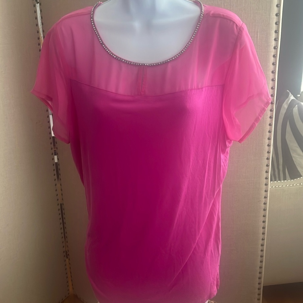 Pink rhinestone blouse